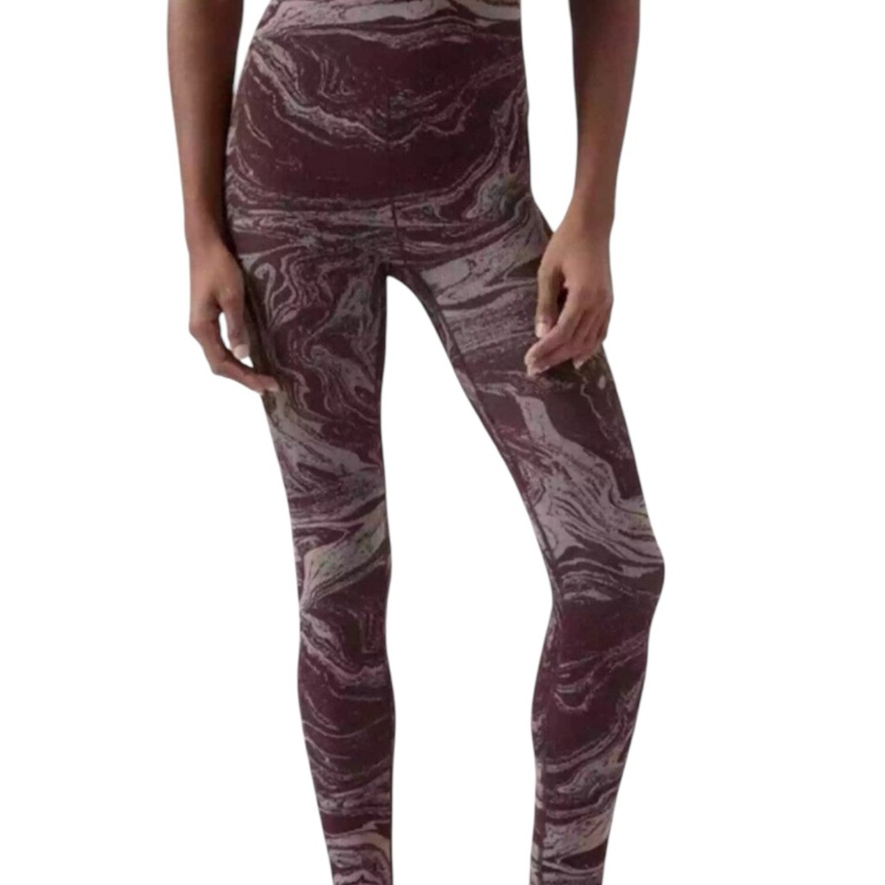 Athleta NWOT Marble‎ Metallic Leggings